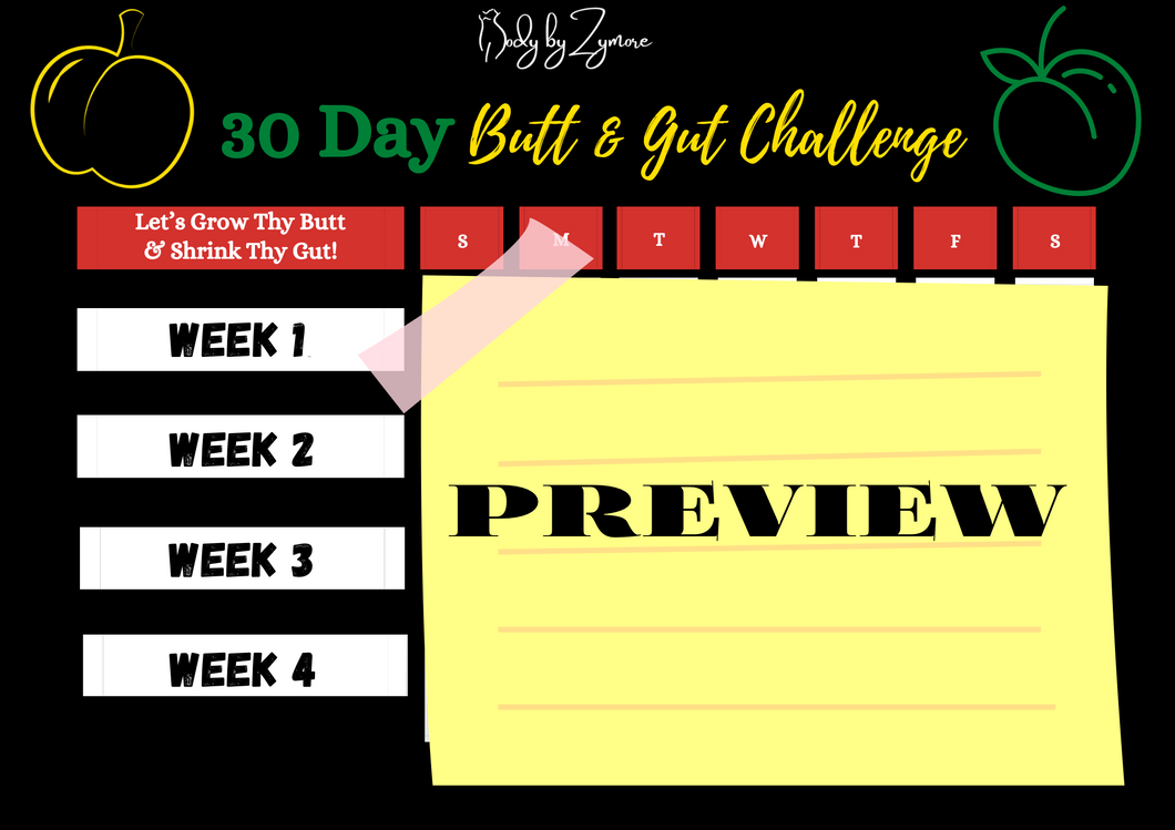 Workout Calendar: Butt & Gut 30 Day Challenge